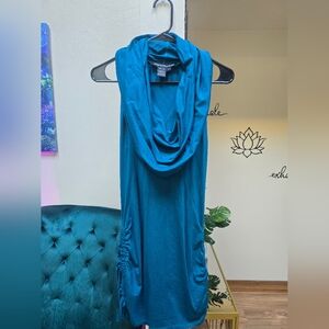 Warrior Within Designs Teal Cowl Neck Dress Size Large